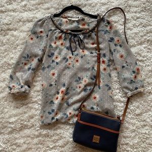 Lauren Conrad Floral 3/4 Sleeve Top